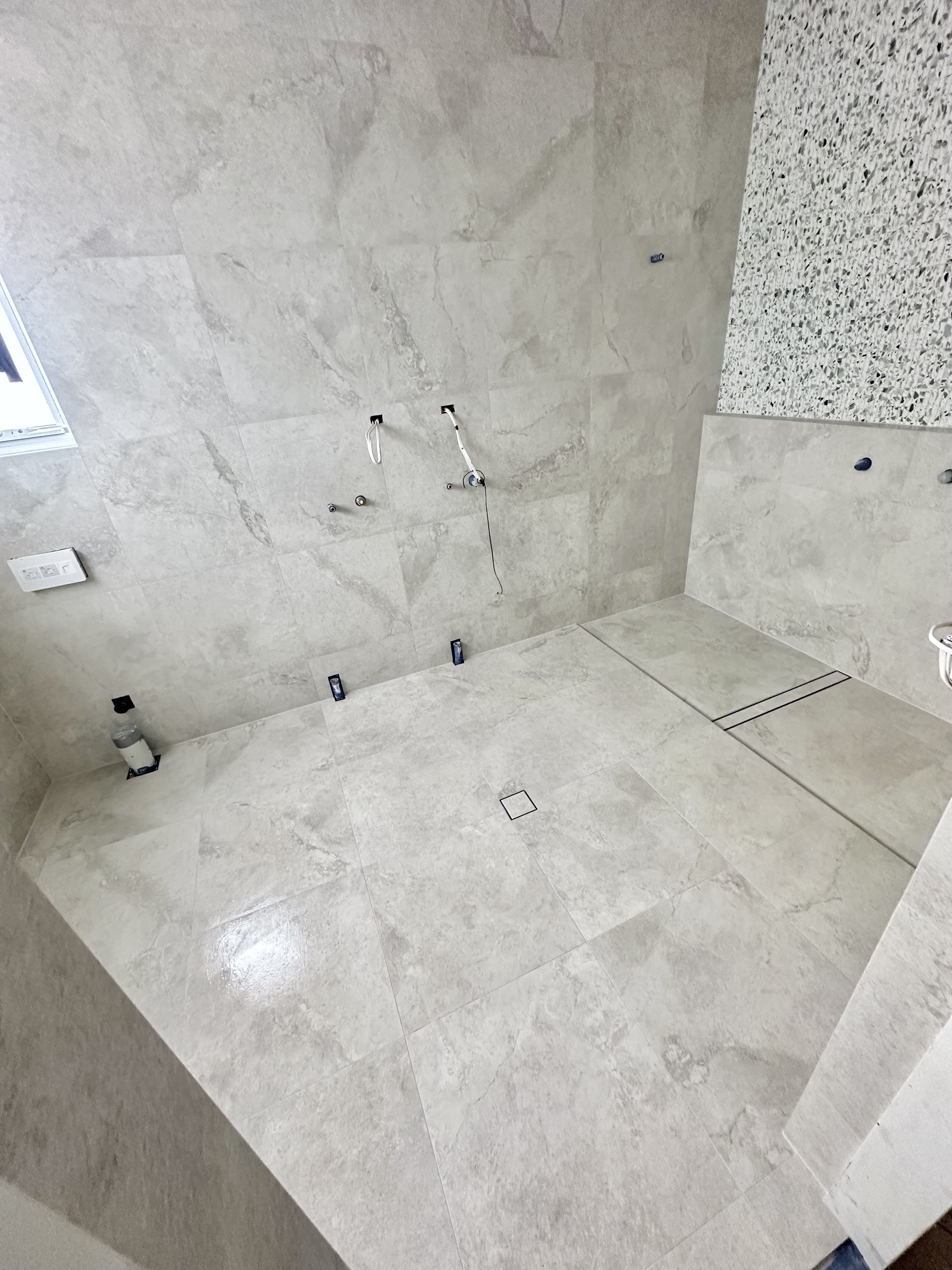 Professional tiling project with premium materials